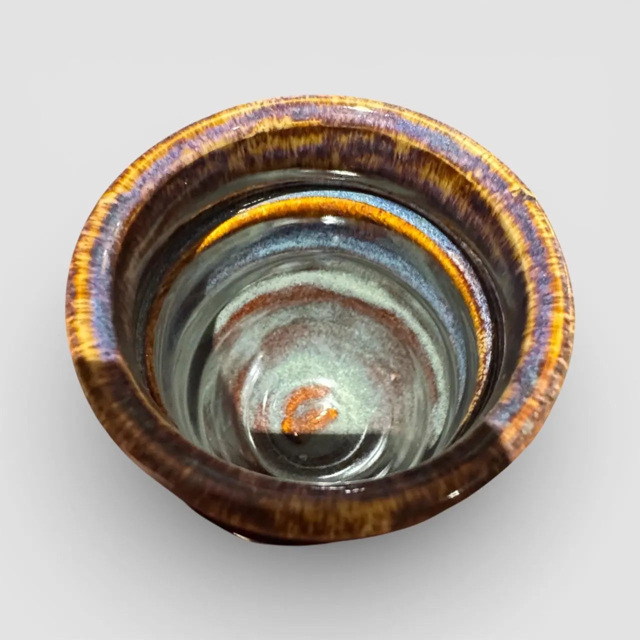 Wheel-Thrown Brown and Blue Ceramic Tumbler | Handmade Stoneware Cup | Textured Pottery for Coffee, Tea, or Whiskey