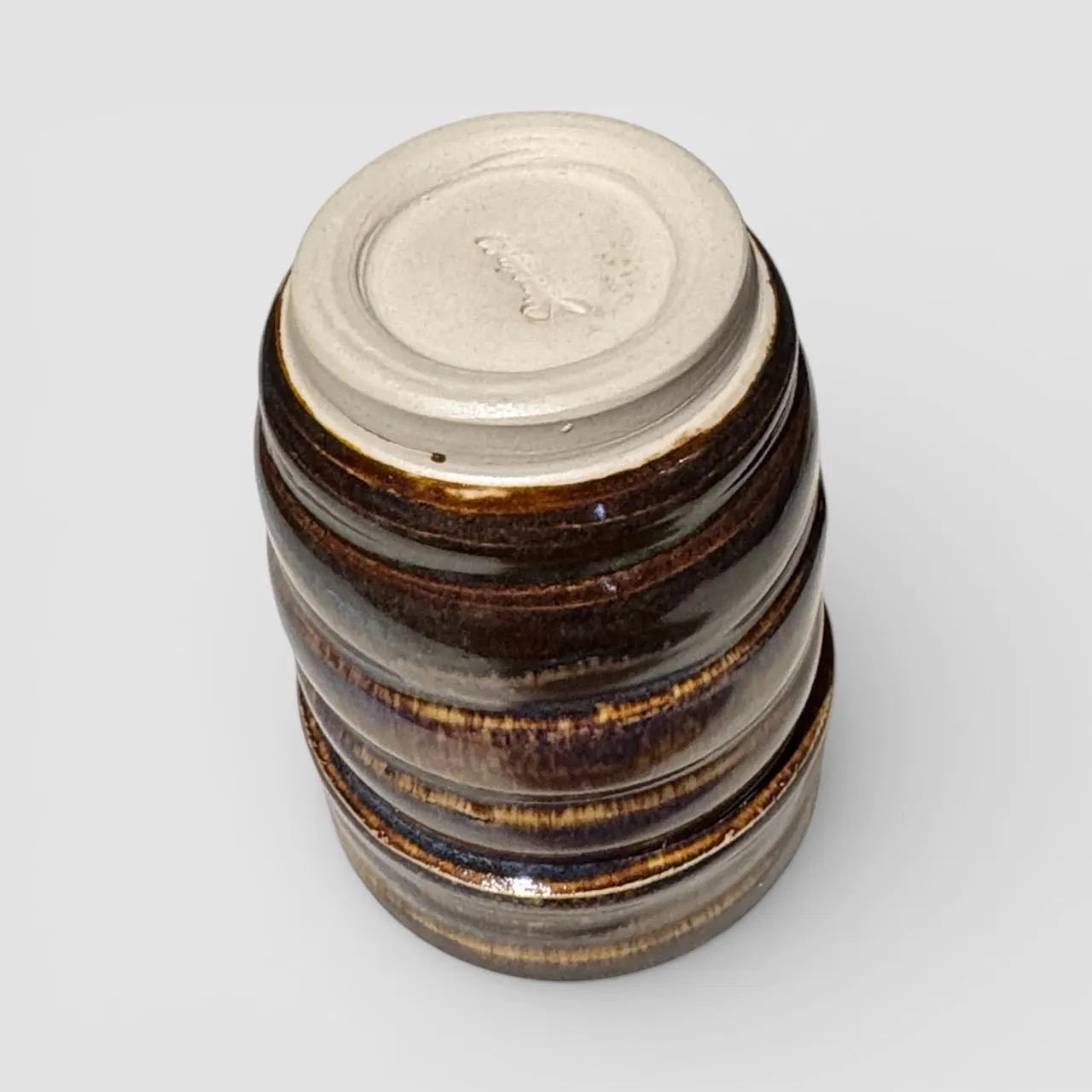 Wheel-Thrown Brown and Blue Ceramic Tumbler | Handmade Stoneware Cup | Textured Pottery for Coffee, Tea, or Whiskey
