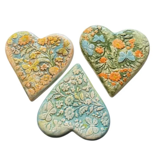 Handmade Floral Ceramic Magnet | Botanical Fridge Decor | Flower Design | Cottagecore Kitchen Decor | Nature Gift