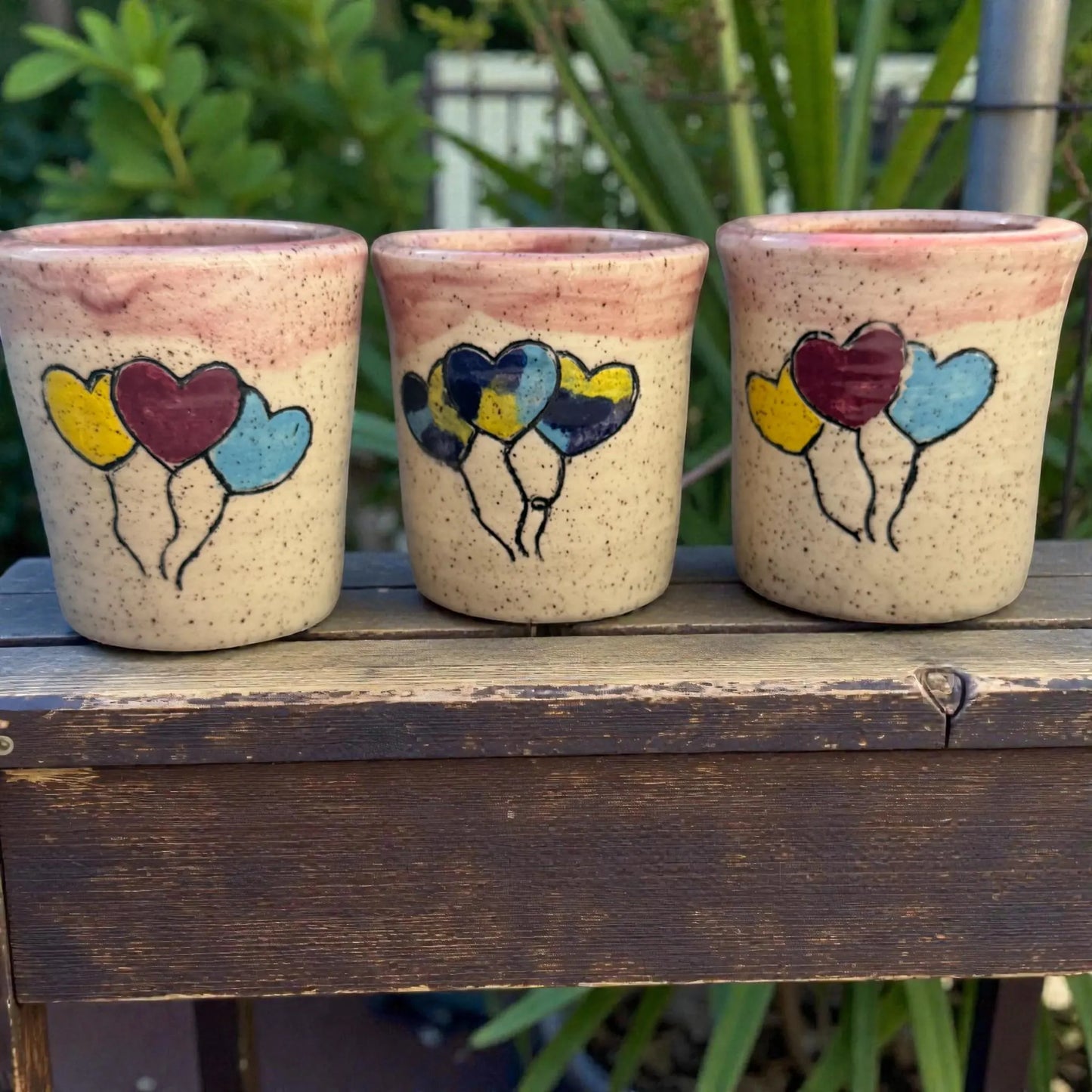 Handmade Heart Tumbler | Speckled Stoneware Cup | Romantic Gift