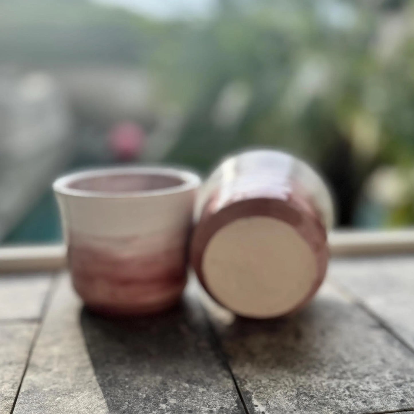 Handmade Porcelain Tumbler | White & Pink Ombre Glaze | 8 oz Ceramic Cup | Wheel-Thrown Tea Cup | Wine Tumbler | Whiskey Cup