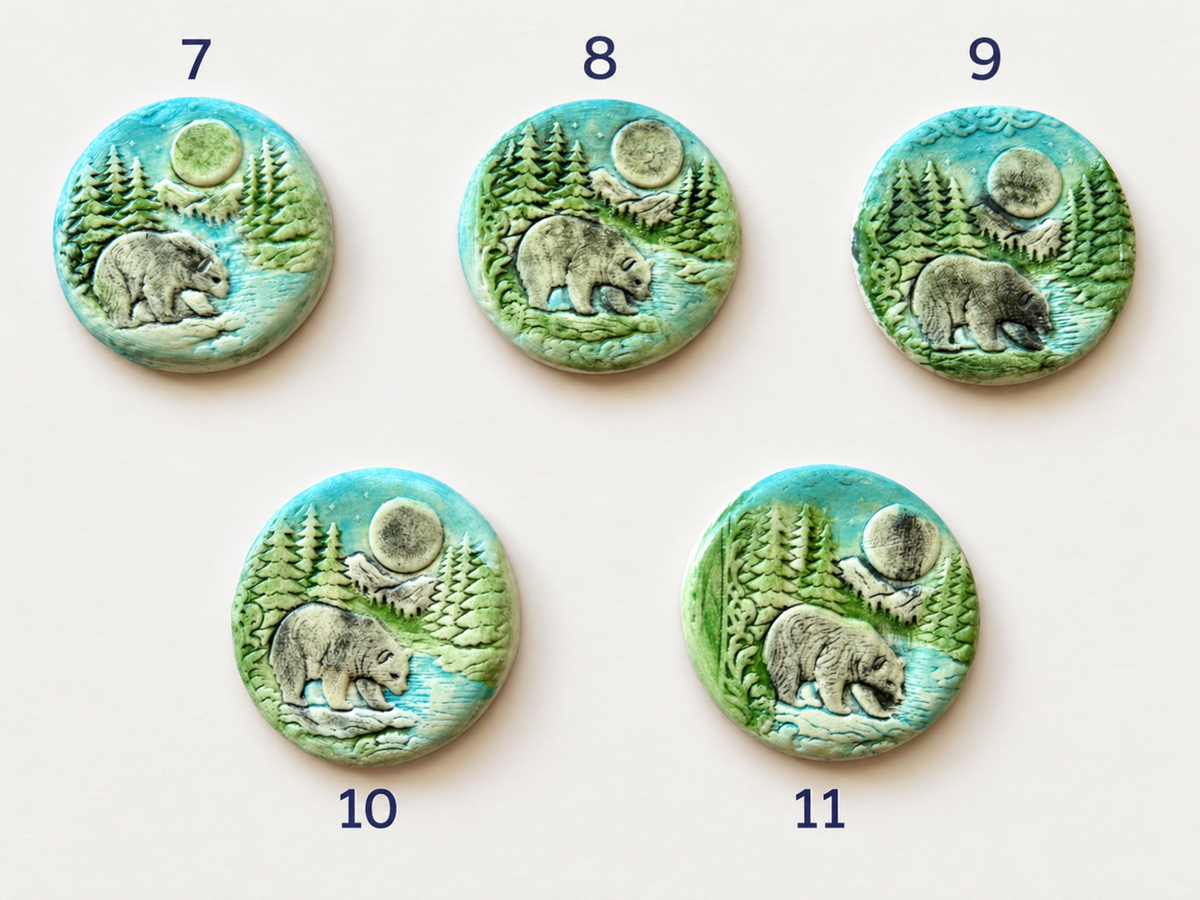 Bear & Mountain Cabin Porcelain Magnets