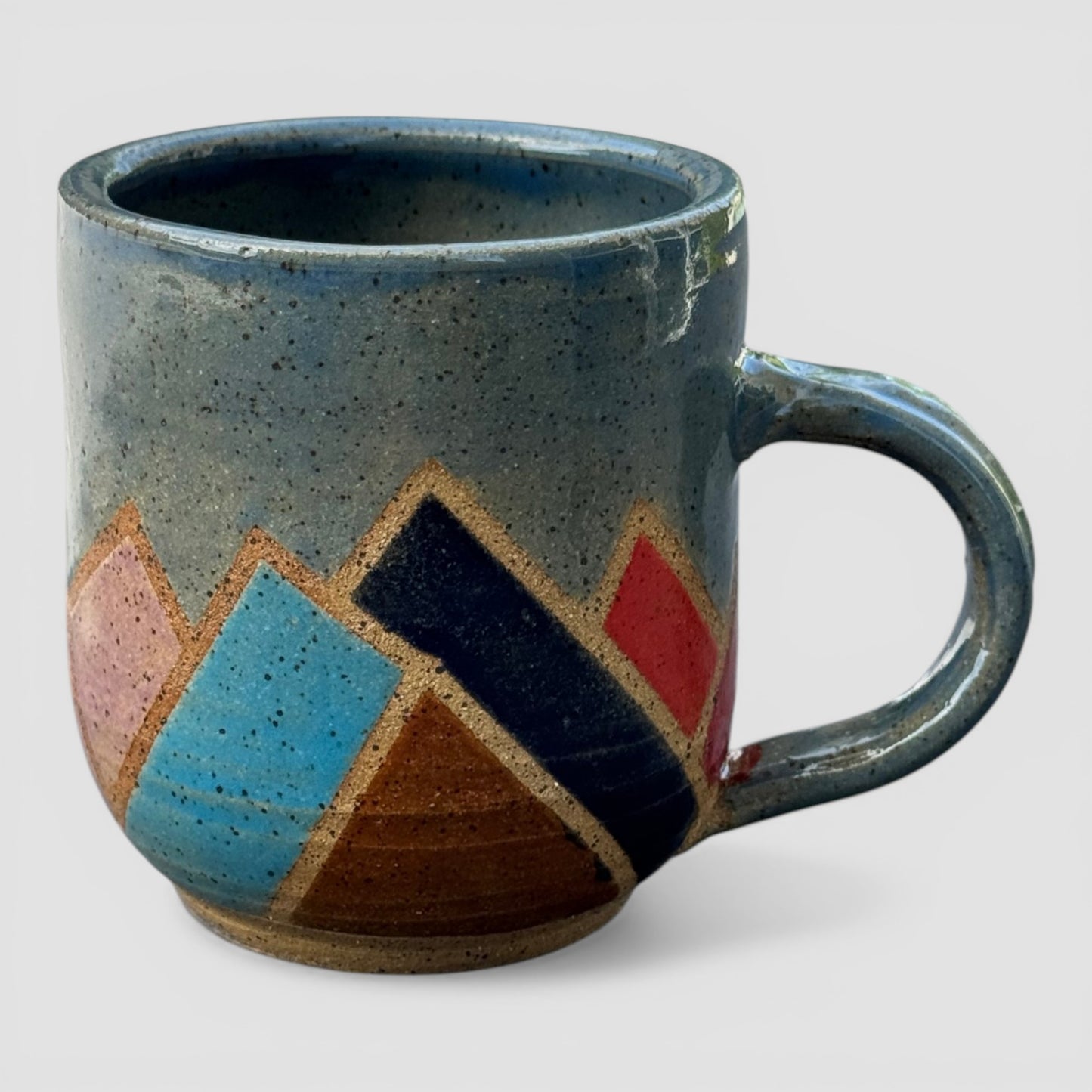 Mountain Mug No. 3 | Speckled Earth Tone Stoneware | Modern Geometric Handmade Pottery