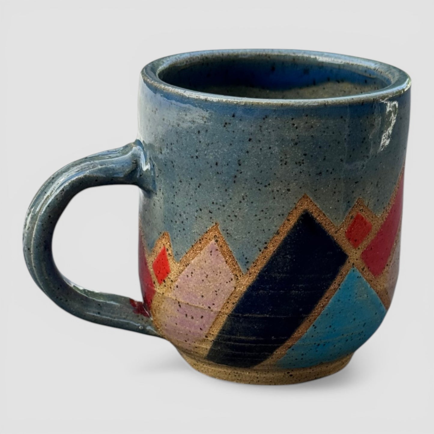 Mountain Mug No. 3 | Speckled Earth Tone Stoneware | Modern Geometric Handmade Pottery