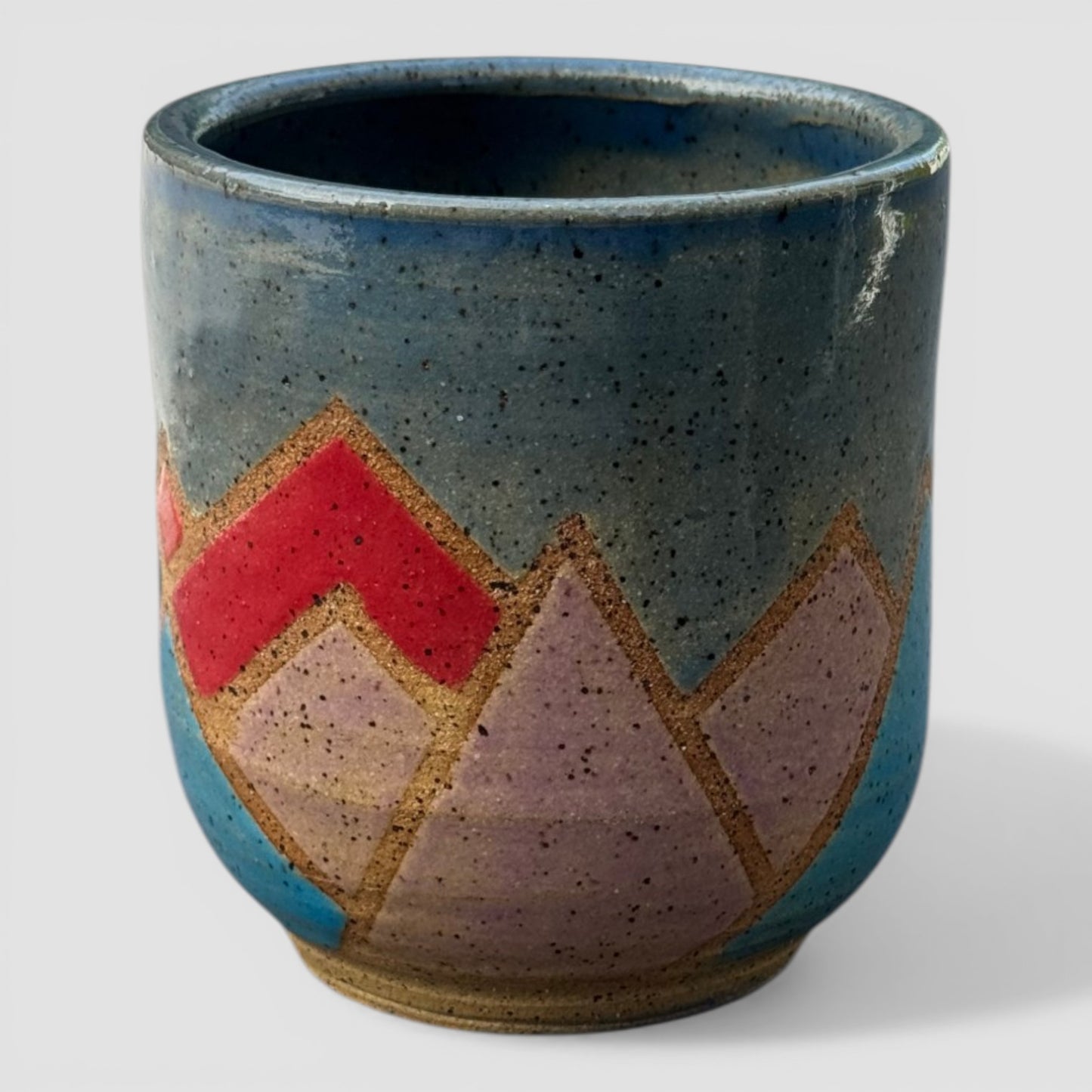 Mountain Mug No. 3 | Speckled Earth Tone Stoneware | Modern Geometric Handmade Pottery