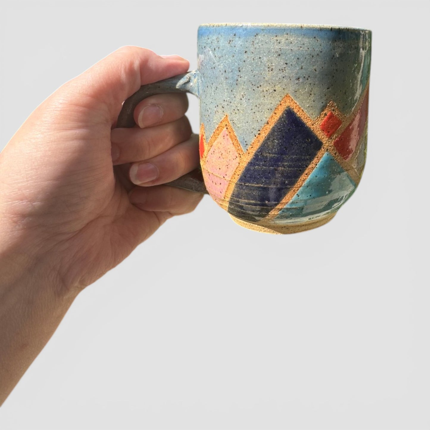 Mountain Mug No. 3 | Speckled Earth Tone Stoneware | Modern Geometric Handmade Pottery