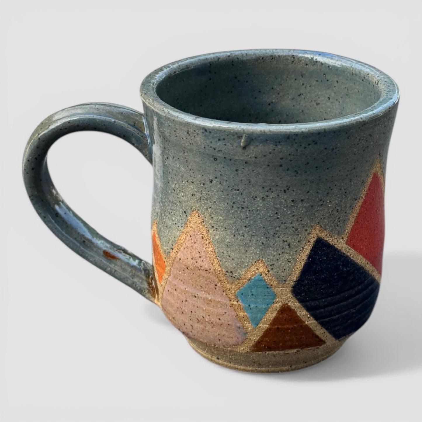 Mountain Mug No. 2 | Speckled Earth Tone Stoneware | Modern Geometric Handmade Pottery