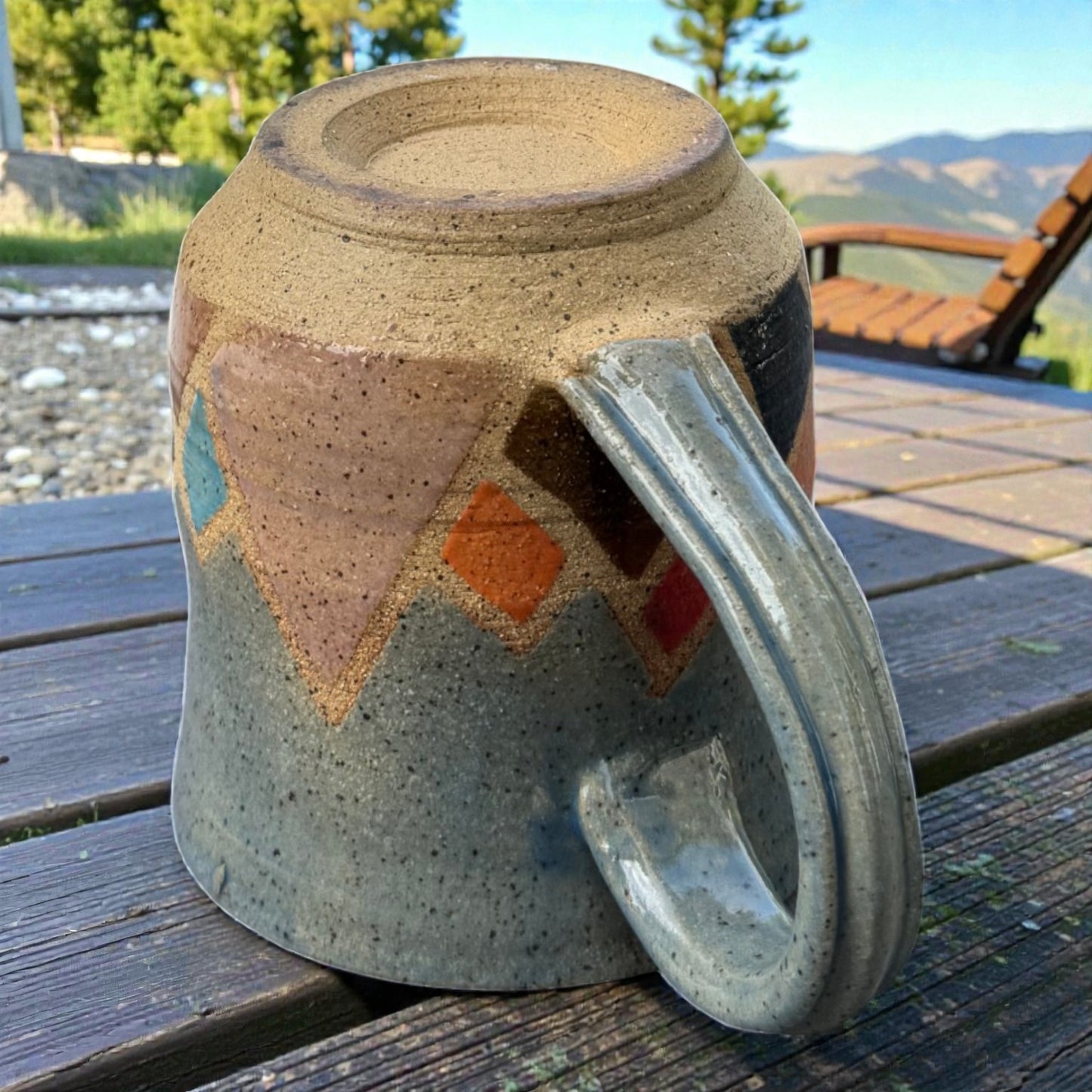 Mountain Mug No. 2 | Speckled Earth Tone Stoneware | Modern Geometric Handmade Pottery