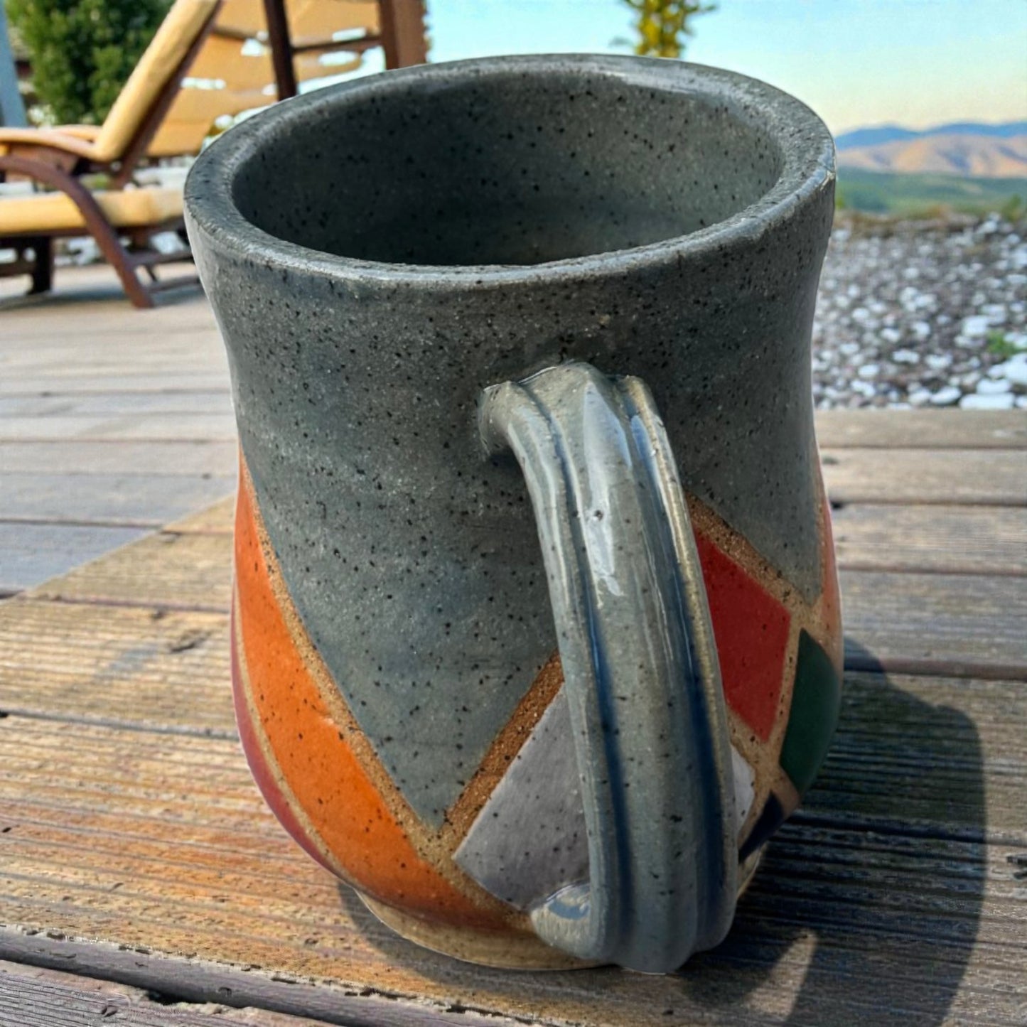 Mountain Mug | Speckled Earth Tone Stoneware | Modern Geometric Handmade Pottery