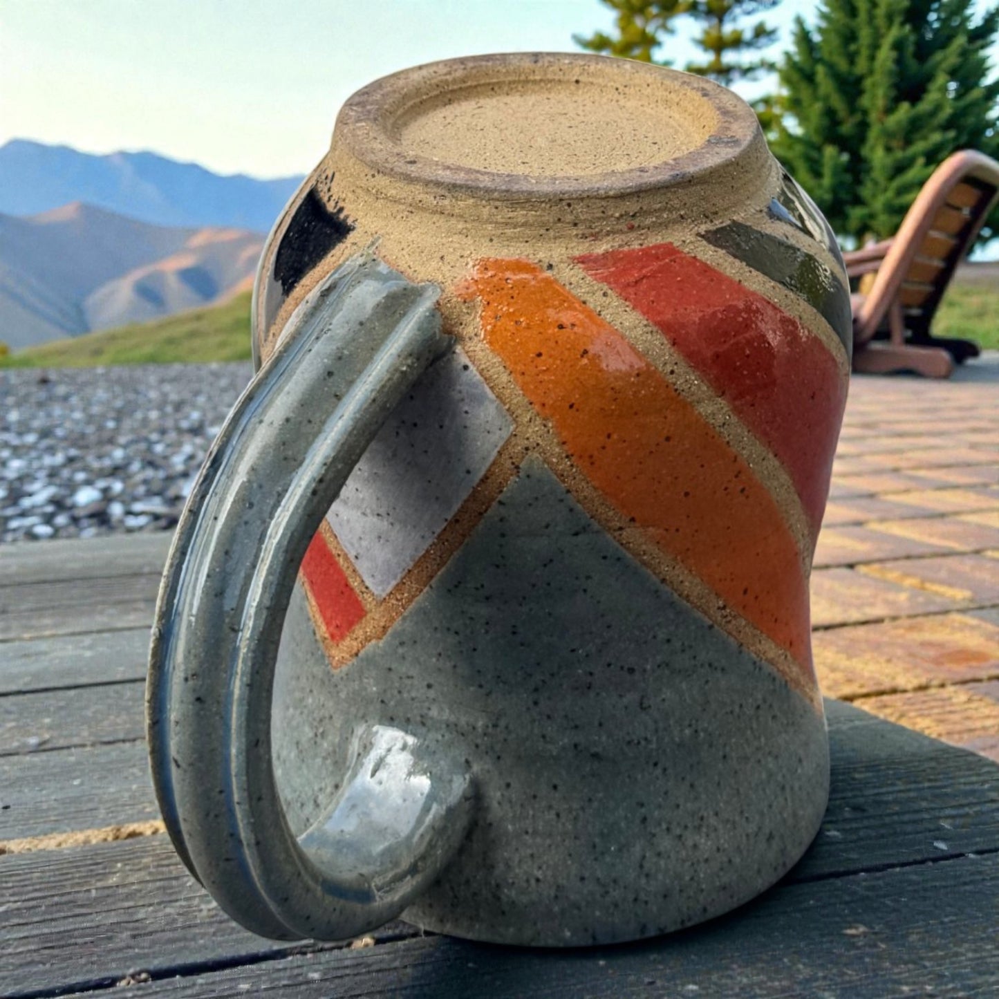 Mountain Mug | Speckled Earth Tone Stoneware | Modern Geometric Handmade Pottery