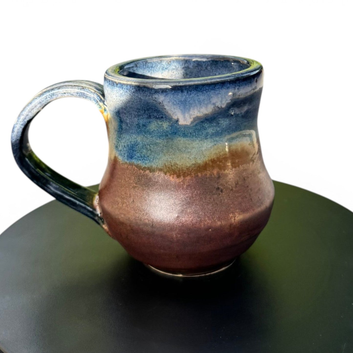Midnight Blue & Ancient Copper Mug | Wheel Thrown Stoneware | Handmade Pottery Coffee Cup