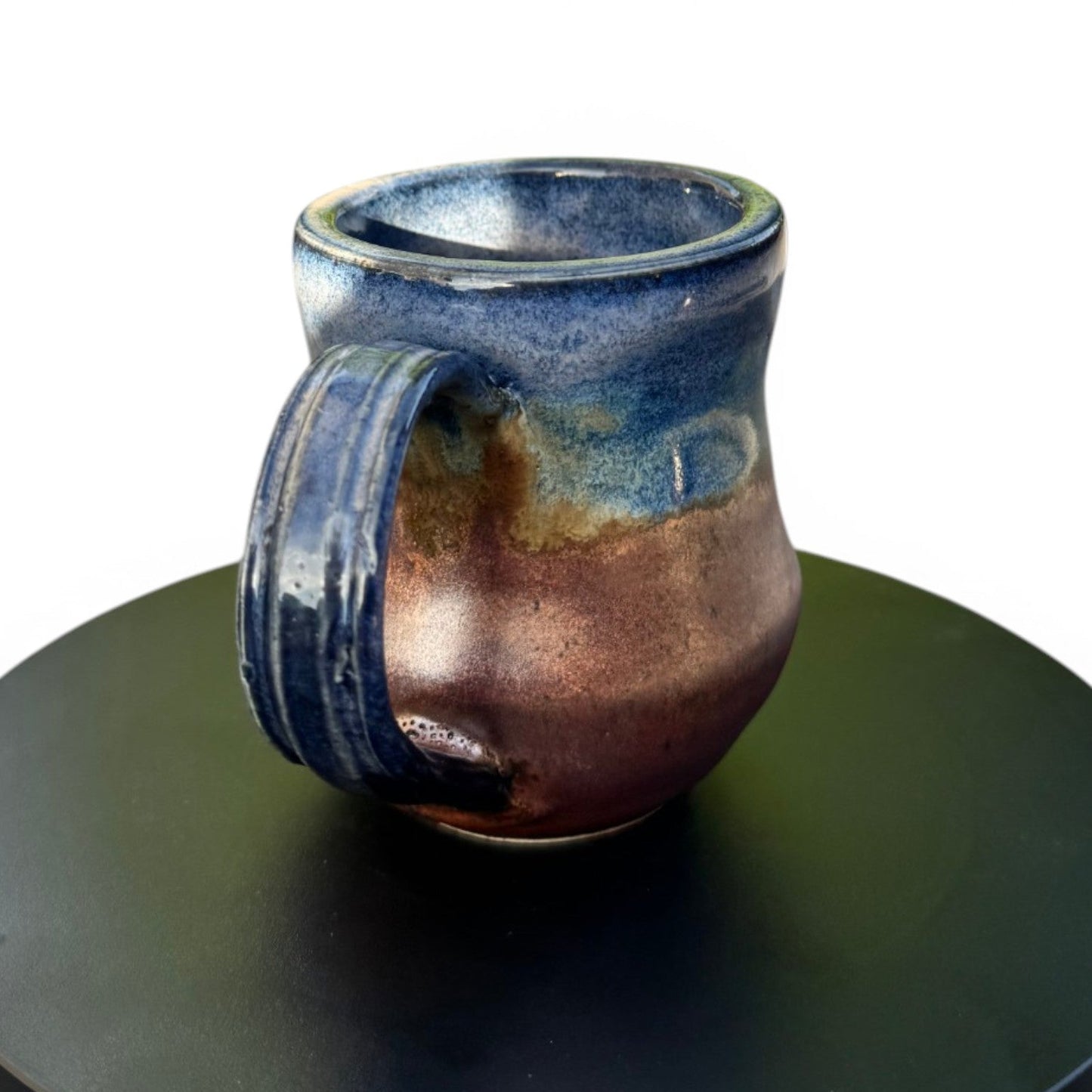 Midnight Blue & Ancient Copper Mug | Wheel Thrown Stoneware | Handmade Pottery Coffee Cup