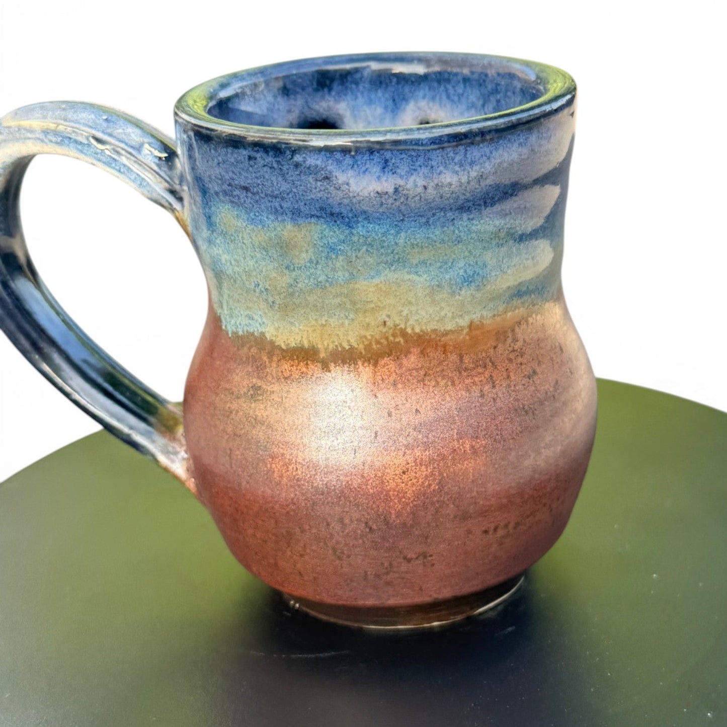 Midnight Blue & Ancient Copper Mug No. 2 | Wheel Thrown Stoneware | Handmade Pottery Coffee Cup