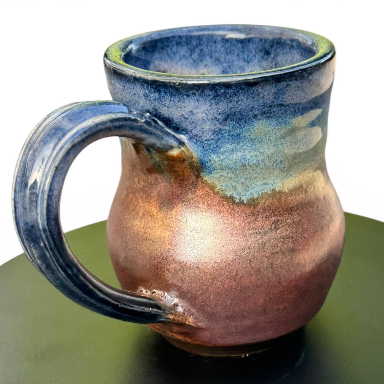 Midnight Blue & Ancient Copper Mug No. 2 | Wheel Thrown Stoneware | Handmade Pottery Coffee Cup