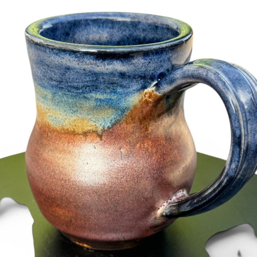 Midnight Blue & Ancient Copper Mug No. 2 | Wheel Thrown Stoneware | Handmade Pottery Coffee Cup
