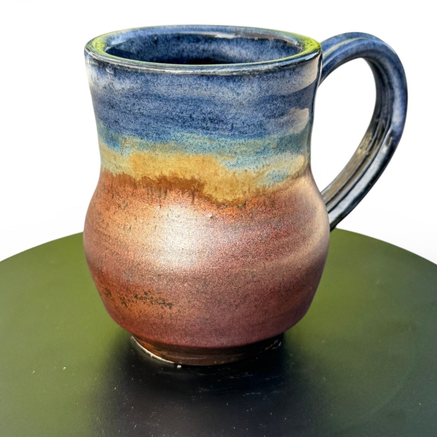 Midnight Blue & Ancient Copper Mug No. 2 | Wheel Thrown Stoneware | Handmade Pottery Coffee Cup