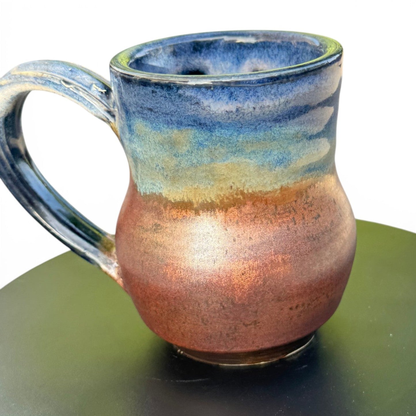 Midnight Blue & Ancient Copper Mug No. 2 | Wheel Thrown Stoneware | Handmade Pottery Coffee Cup