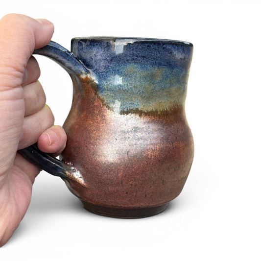 Midnight Blue & Ancient Copper Mug No. 2 | Wheel Thrown Stoneware | Handmade Pottery Coffee Cup
