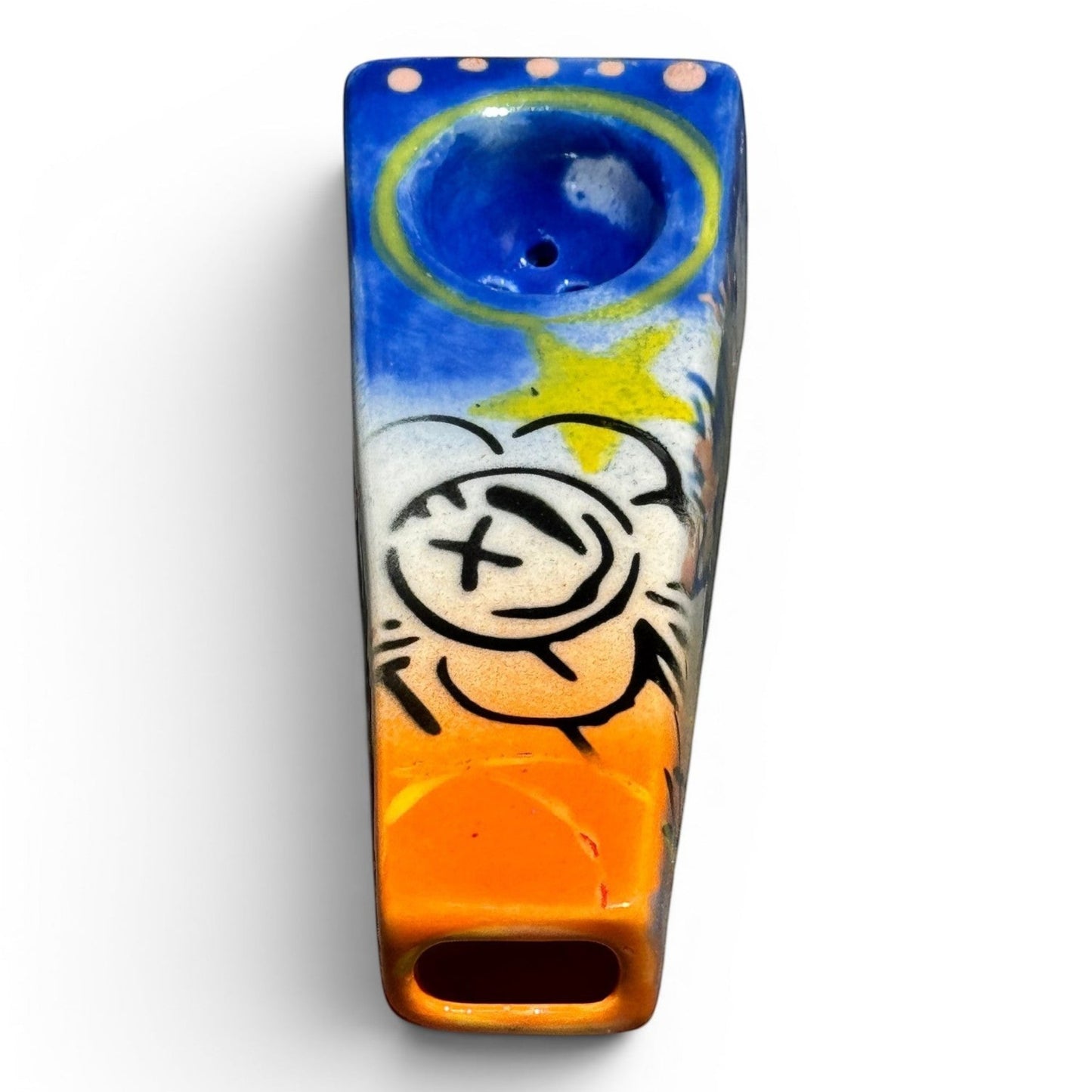 Graffiti Star Tobacco Pipe | Hand-Decorated Stoneware | Original Pop Art by Legend