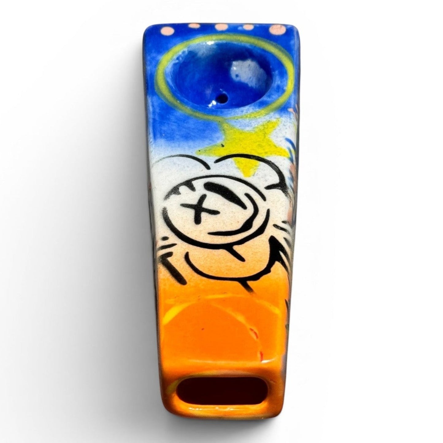 Graffiti Star Tobacco Pipe | Hand-Decorated Stoneware | Original Pop Art by Legend