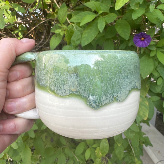 Green Tea & White 8 Oz Stoneware Espresso Mug