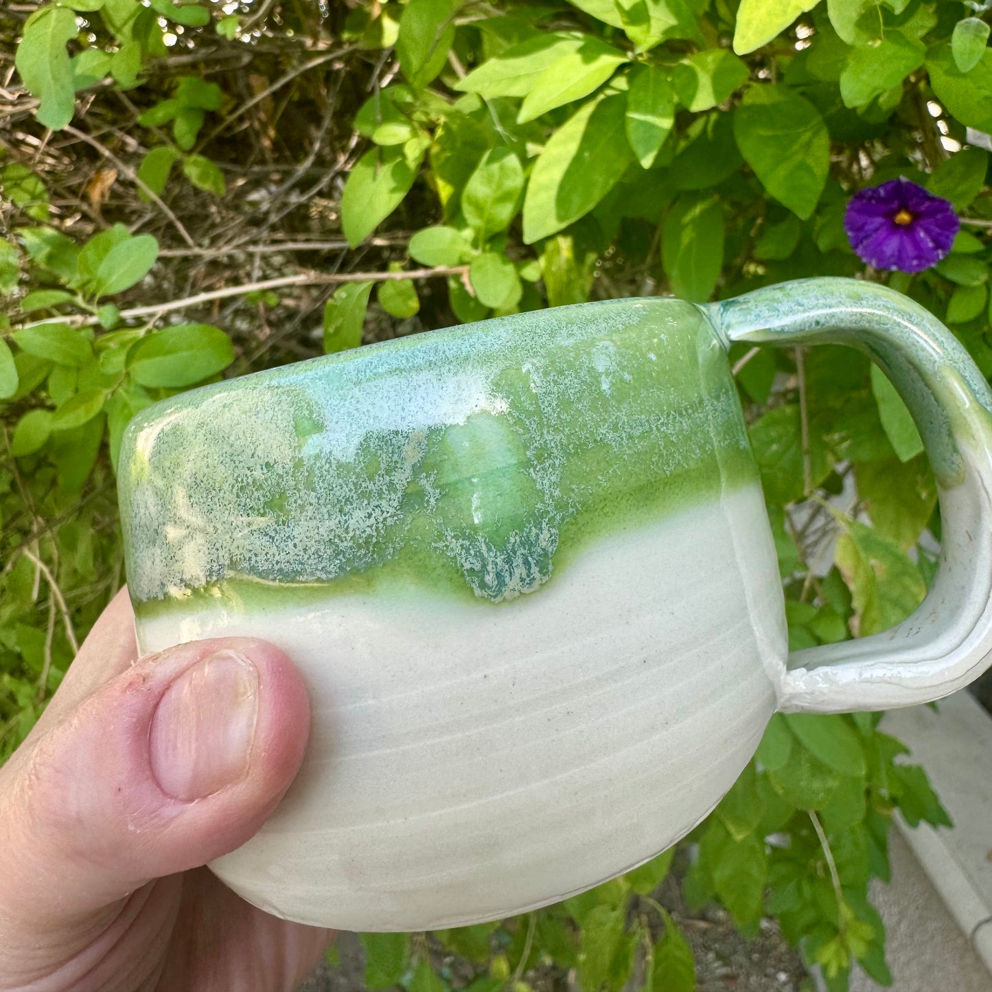 Green Tea & Clear Glaze Mug — 8 oz