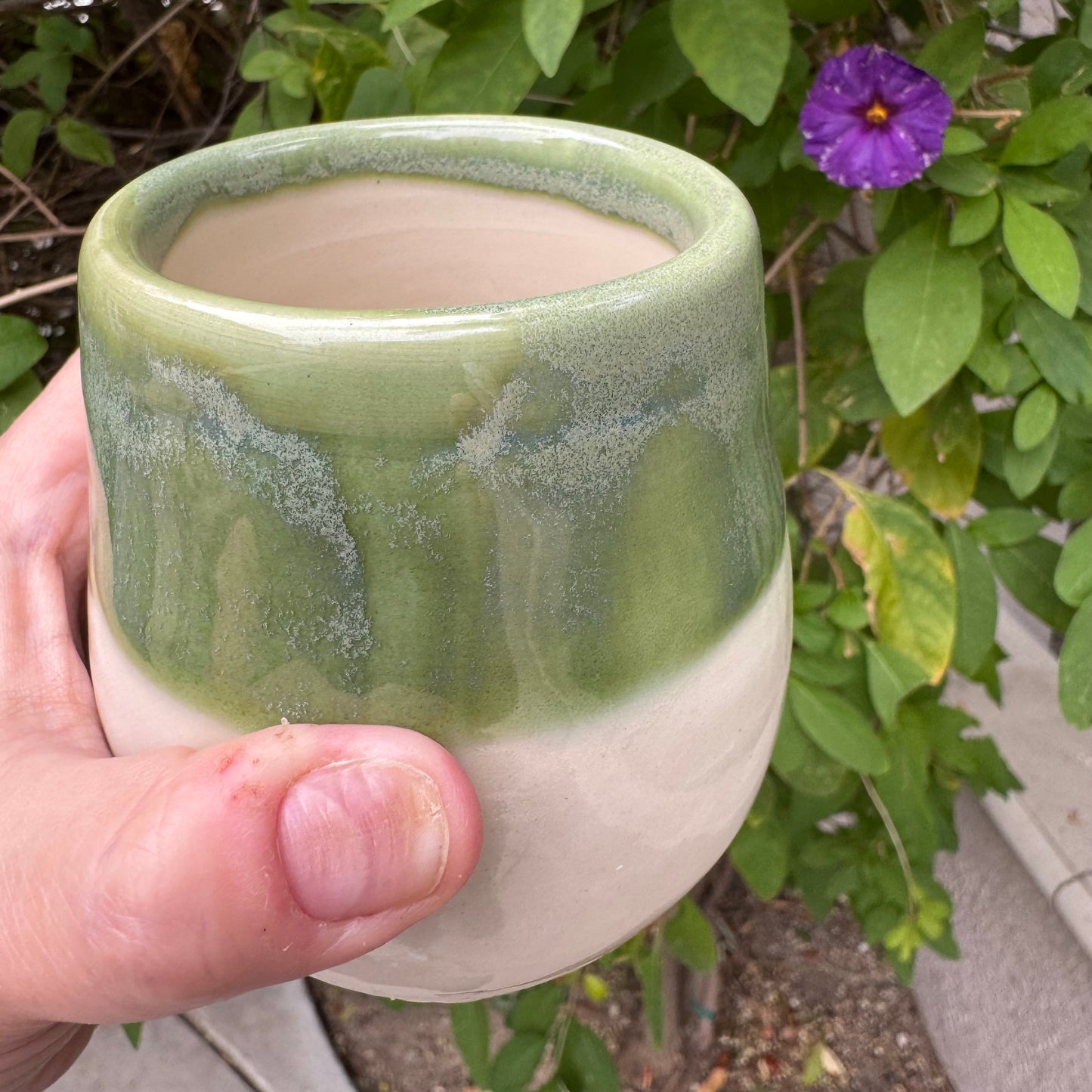 Green Tea Mist | Wheel-Thrown Ceramic Tumbler 10oz | Handmade Pottery by Stacia