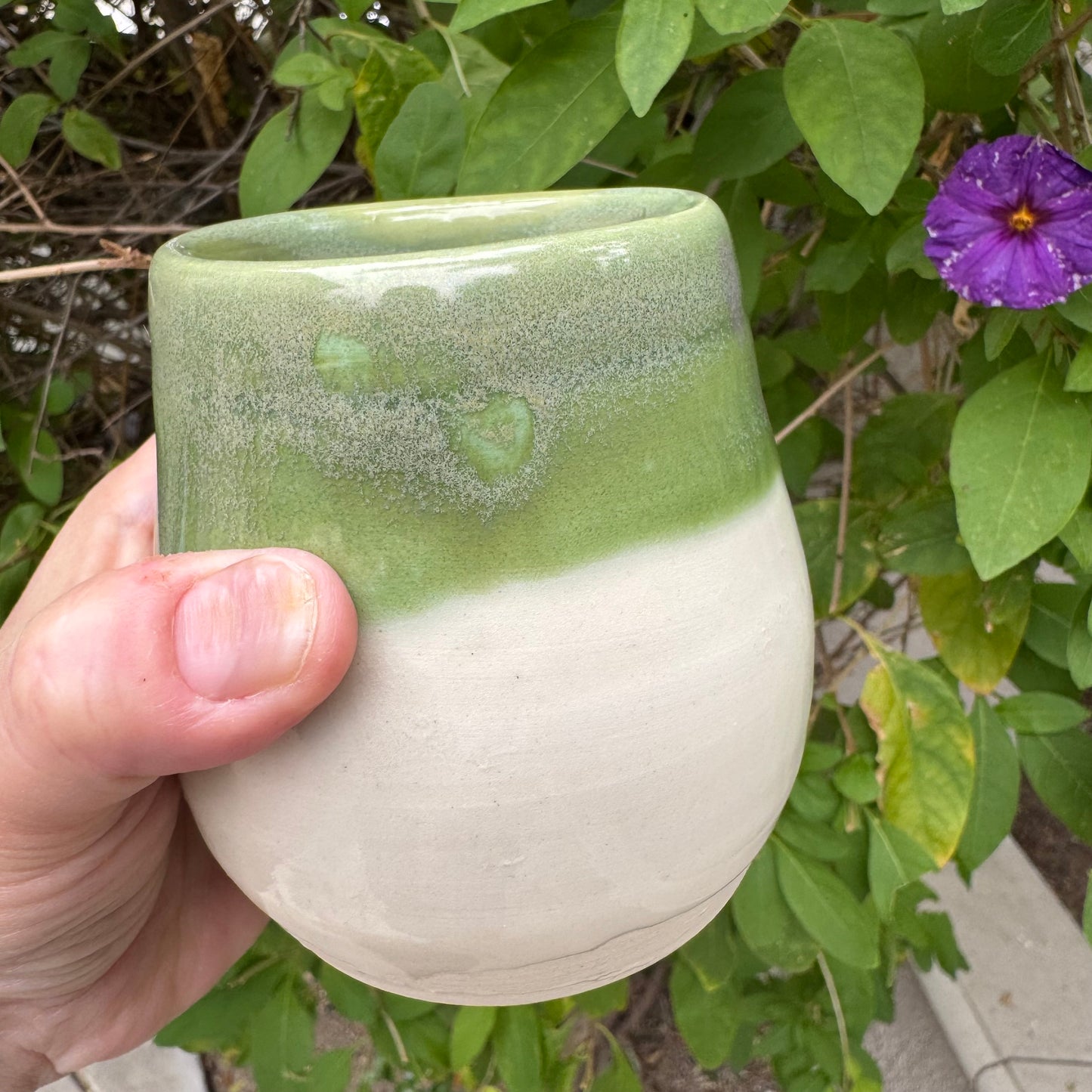 Green Tea Mist | Wheel-Thrown Ceramic Tumbler 10oz | Handmade Pottery by Stacia