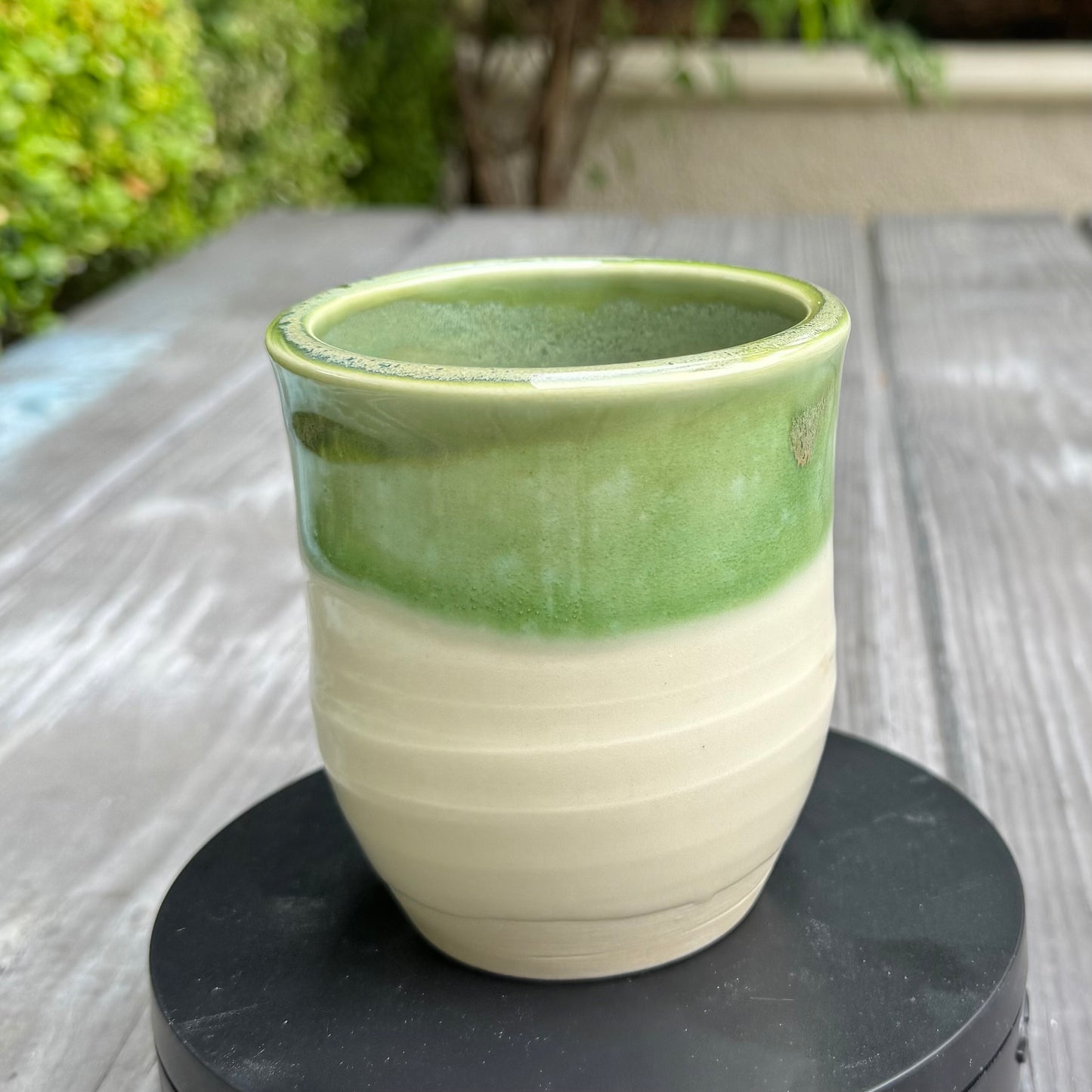 Sage Green Glaze | Wheel-Thrown Ceramic Tumbler 12oz | Handmade Stoneware by Stacia