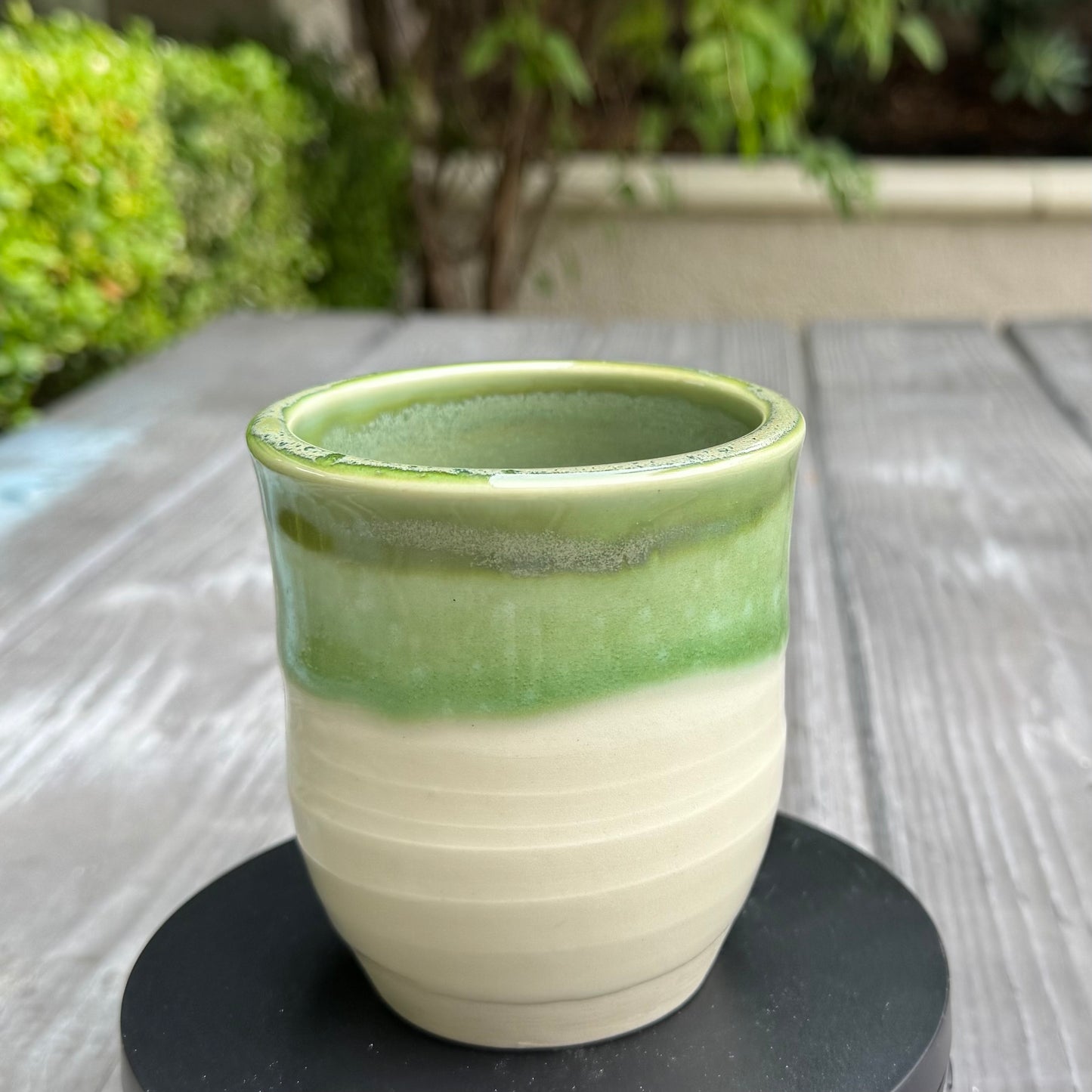 Sage Green Glaze | Wheel-Thrown Ceramic Tumbler 12oz | Handmade Stoneware by Stacia