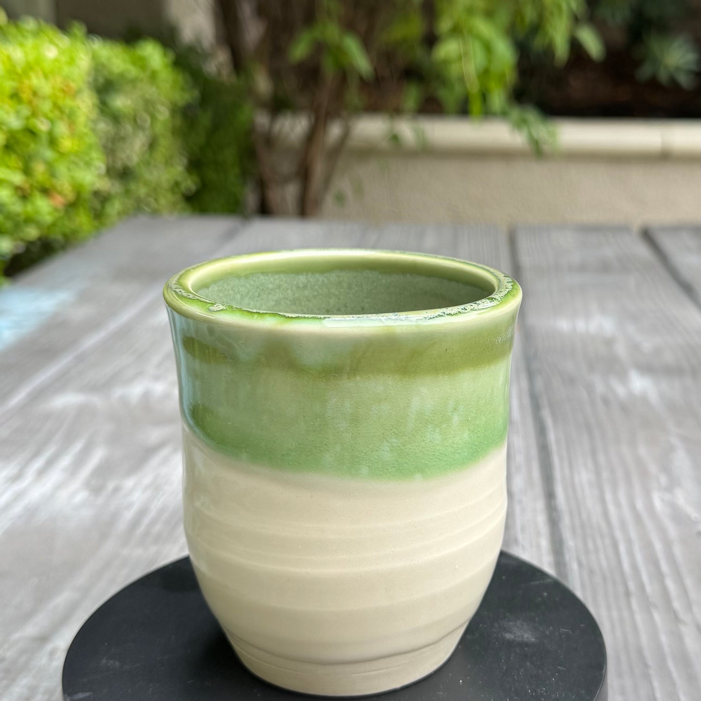 Sage Green Glaze | Wheel-Thrown Ceramic Tumbler 12oz | Handmade Stoneware by Stacia