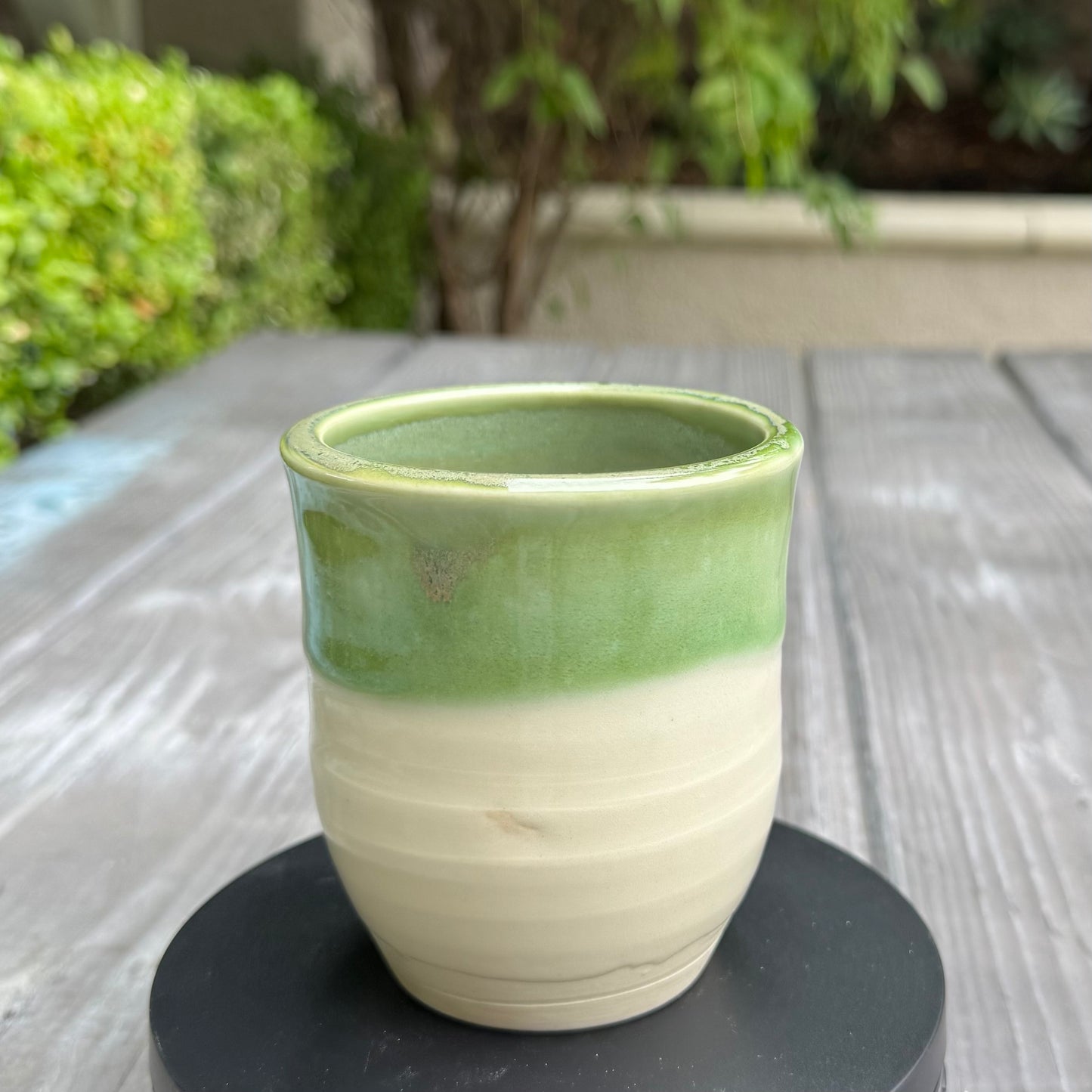 Sage Green Glaze | Wheel-Thrown Ceramic Tumbler 12oz | Handmade Stoneware by Stacia