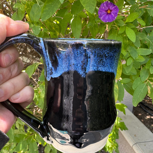 Seaspray & High Gloss Black Mug No 02 | 12 oz Wheel Thrown Stoneware | Handmade Pottery Coffee Cup (Copy)