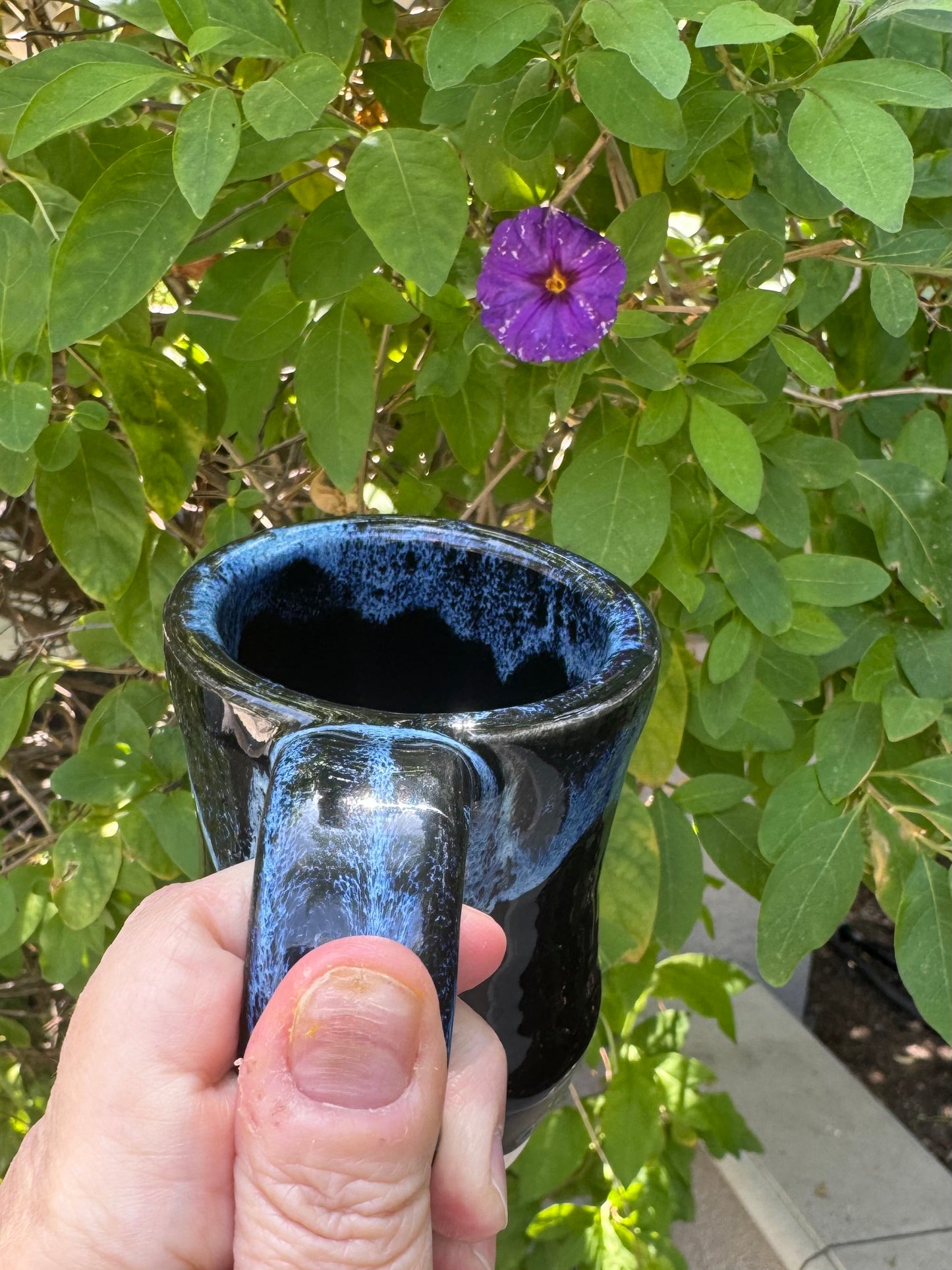 Seaspray & High Gloss Black Mug No 02 | 12 oz Wheel Thrown Stoneware | Handmade Pottery Coffee Cup (Copy)