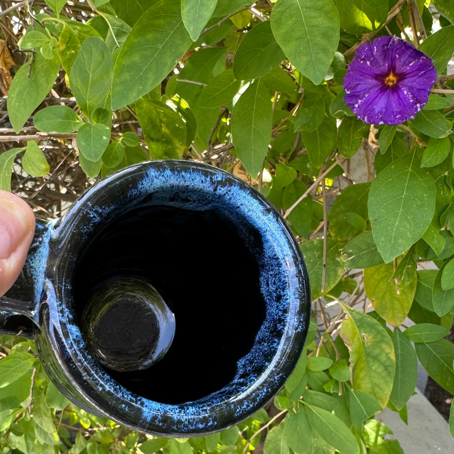 Seaspray & High Gloss Black Mug No 02 | 12 oz Wheel Thrown Stoneware | Handmade Pottery Coffee Cup (Copy)