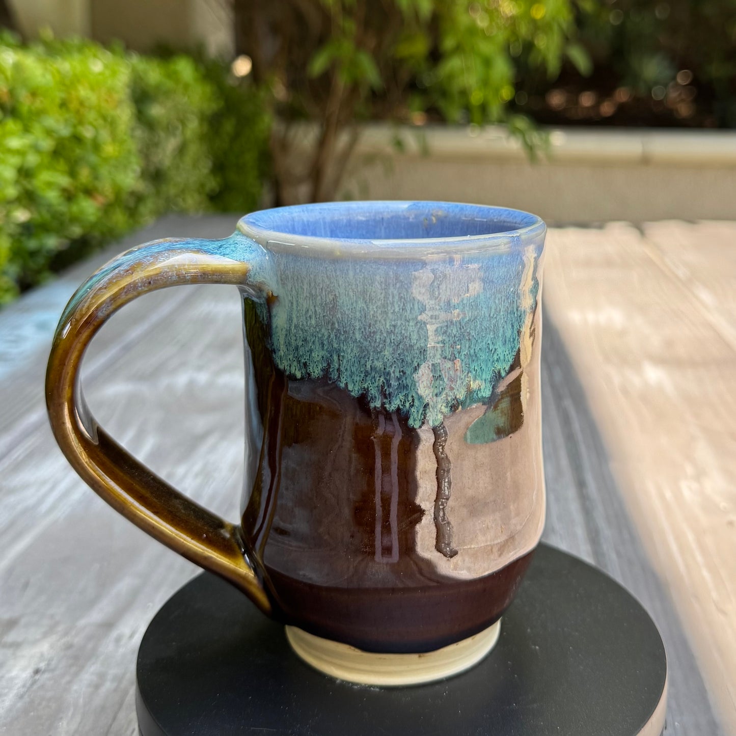 Castile Blue & Turkish Amber Mug No 2 | 12 oz Wheel Thrown Stoneware | Handmade Pottery Coffee Cup (Copy)