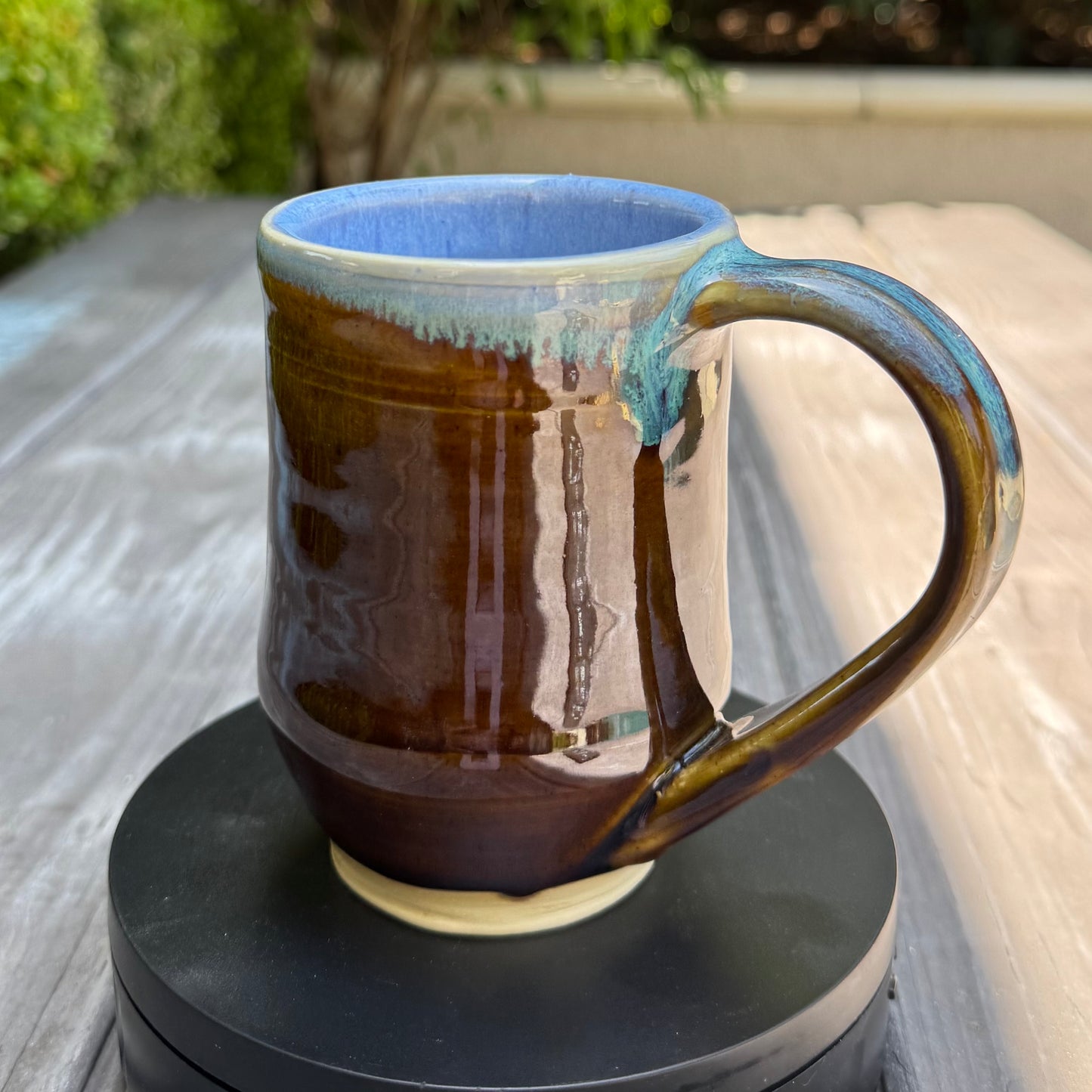 Castile Blue & Turkish Amber Mug No 2 | 12 oz Wheel Thrown Stoneware | Handmade Pottery Coffee Cup (Copy)
