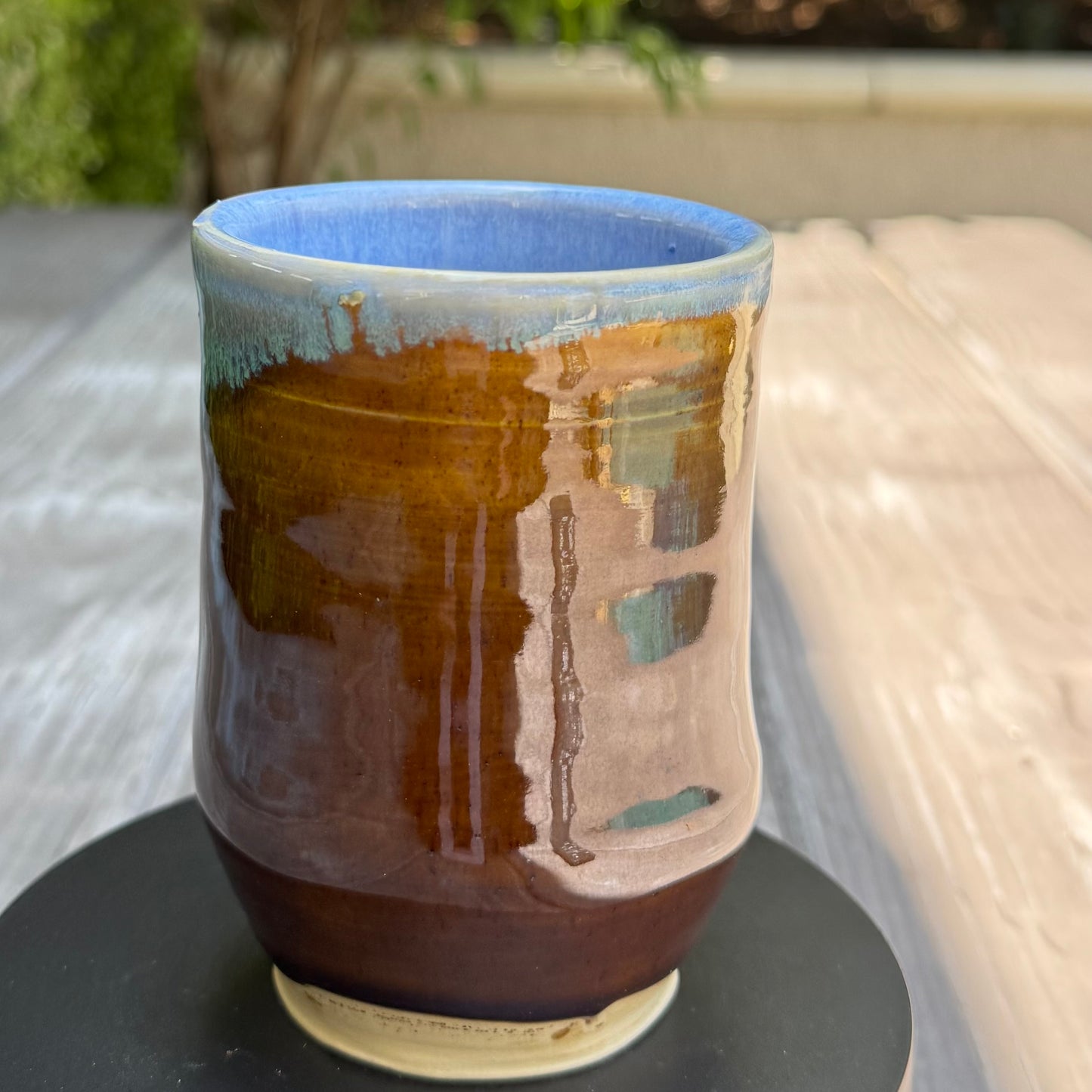 Castile Blue & Turkish Amber Mug No 2 | 12 oz Wheel Thrown Stoneware | Handmade Pottery Coffee Cup (Copy)