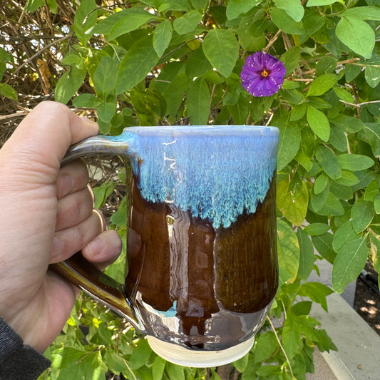 Castile Blue & Turkish Amber Mug No 2 | 12 oz Wheel Thrown Stoneware | Handmade Pottery Coffee Cup (Copy)