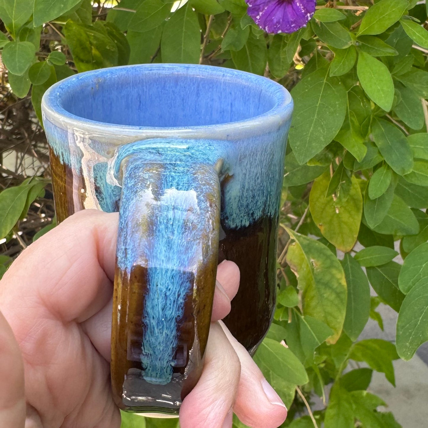 Castile Blue & Turkish Amber Mug No 2 | 12 oz Wheel Thrown Stoneware | Handmade Pottery Coffee Cup (Copy)