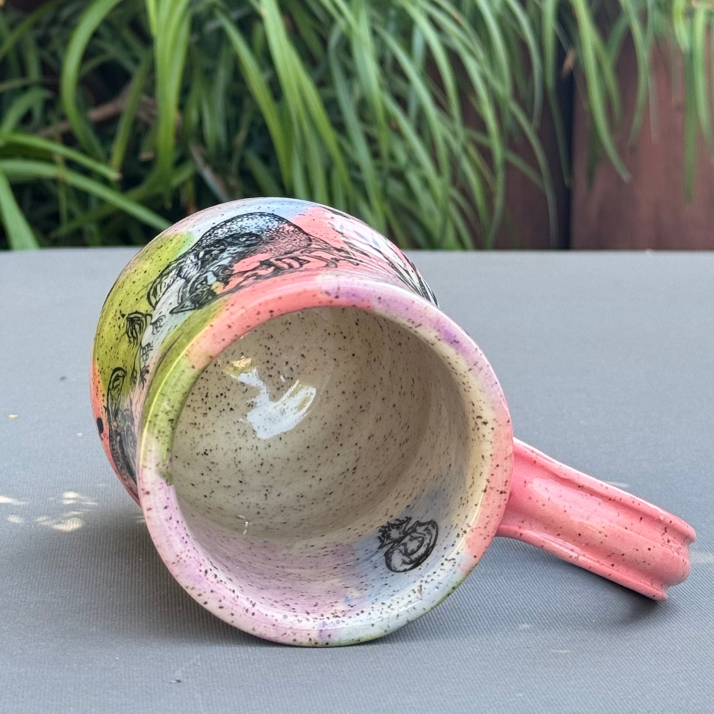 Hand-Thrown Stoneware Mug — Mermaid & Fish