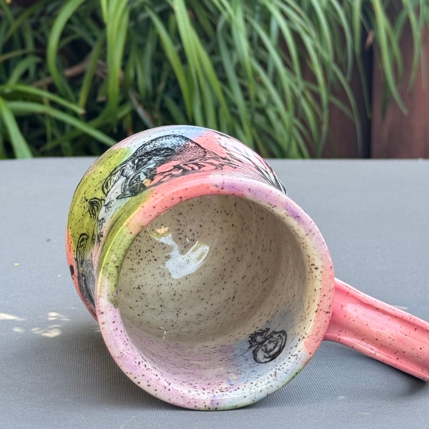 Hand-Thrown Stoneware Mug — Mermaid & Fish
