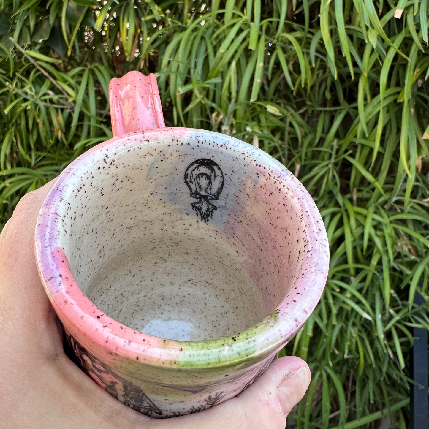 Hand-Thrown Stoneware Mug — Mermaid & Fish