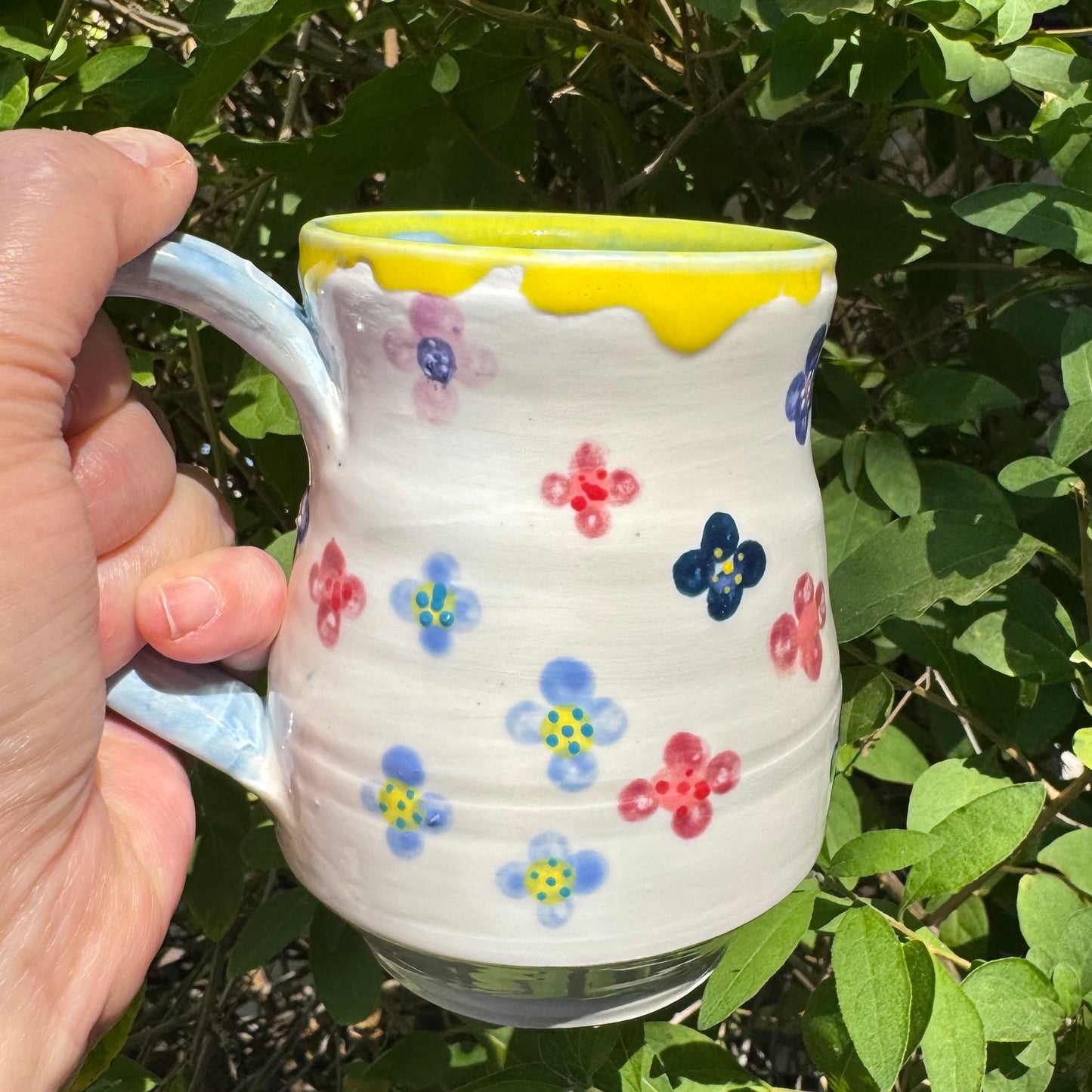 Handmade Wildflower Stoneware Mug