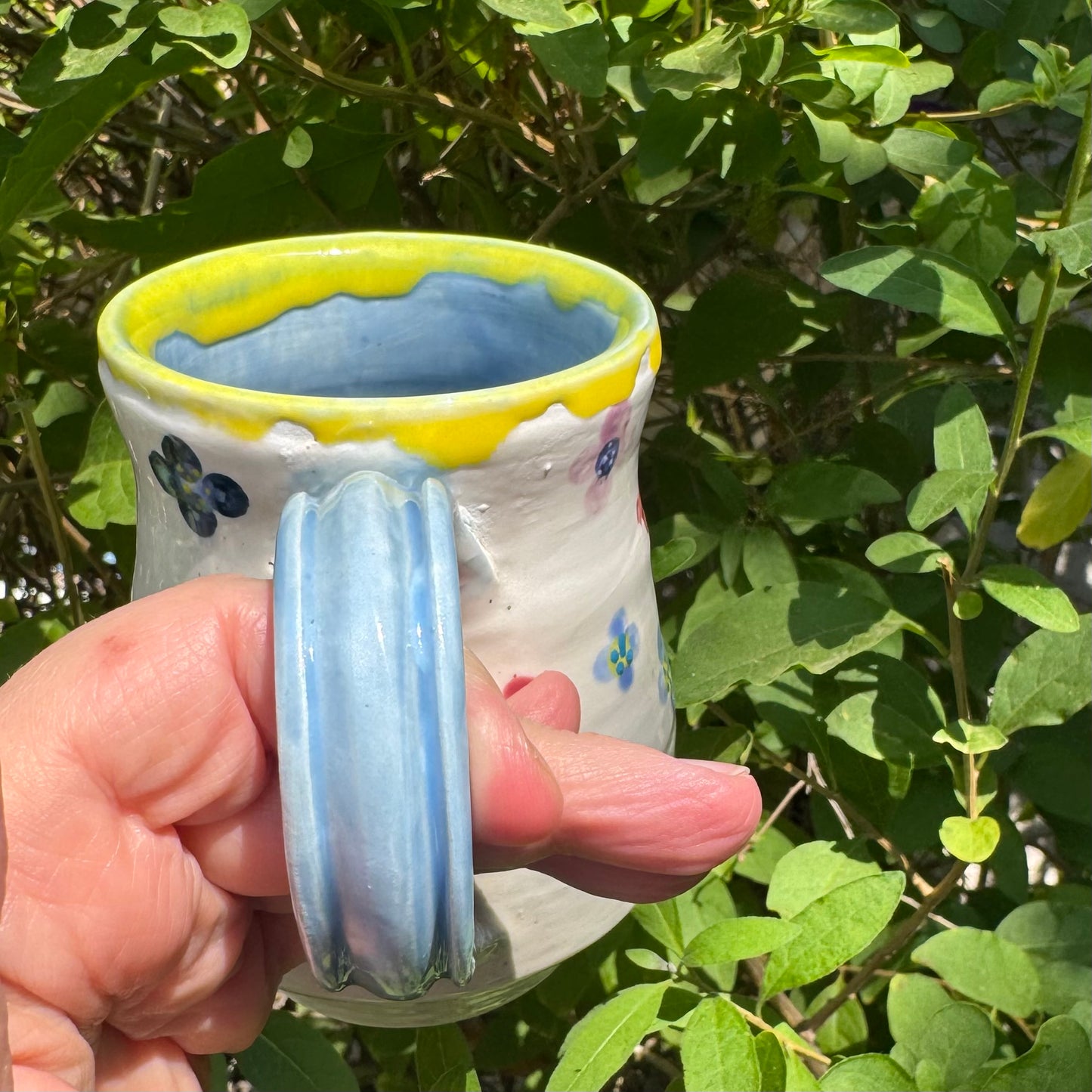 Handmade Wildflower Stoneware Mug
