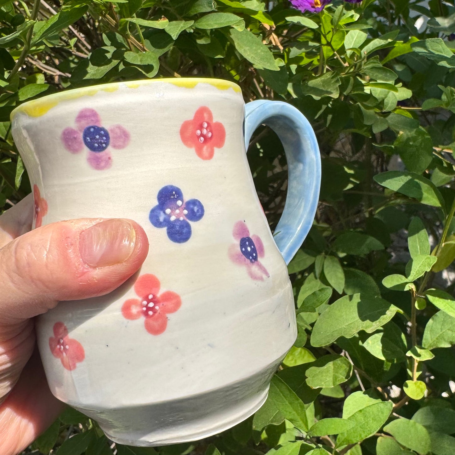 Handmade Wildflower Stoneware Mug