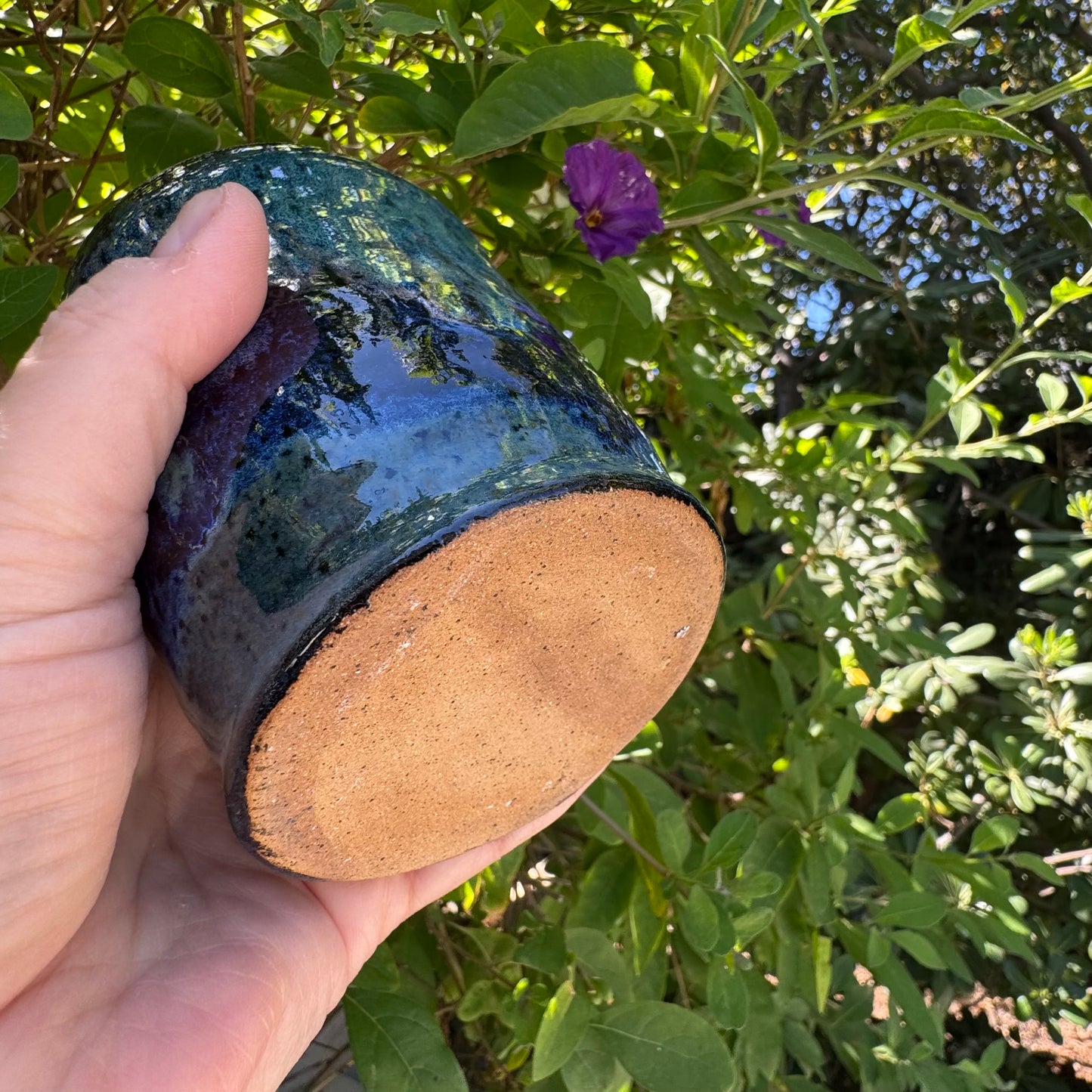 Handmade Ceramic Sippy Cup | Blue Stoneware Travel Tumbler