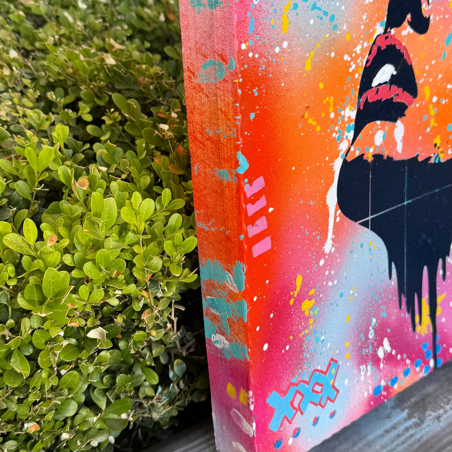 Upcycled Pizza Box Art | Vampire Pop Art Wall Decor | One-of-a-Kind Mixed Media ArtworK