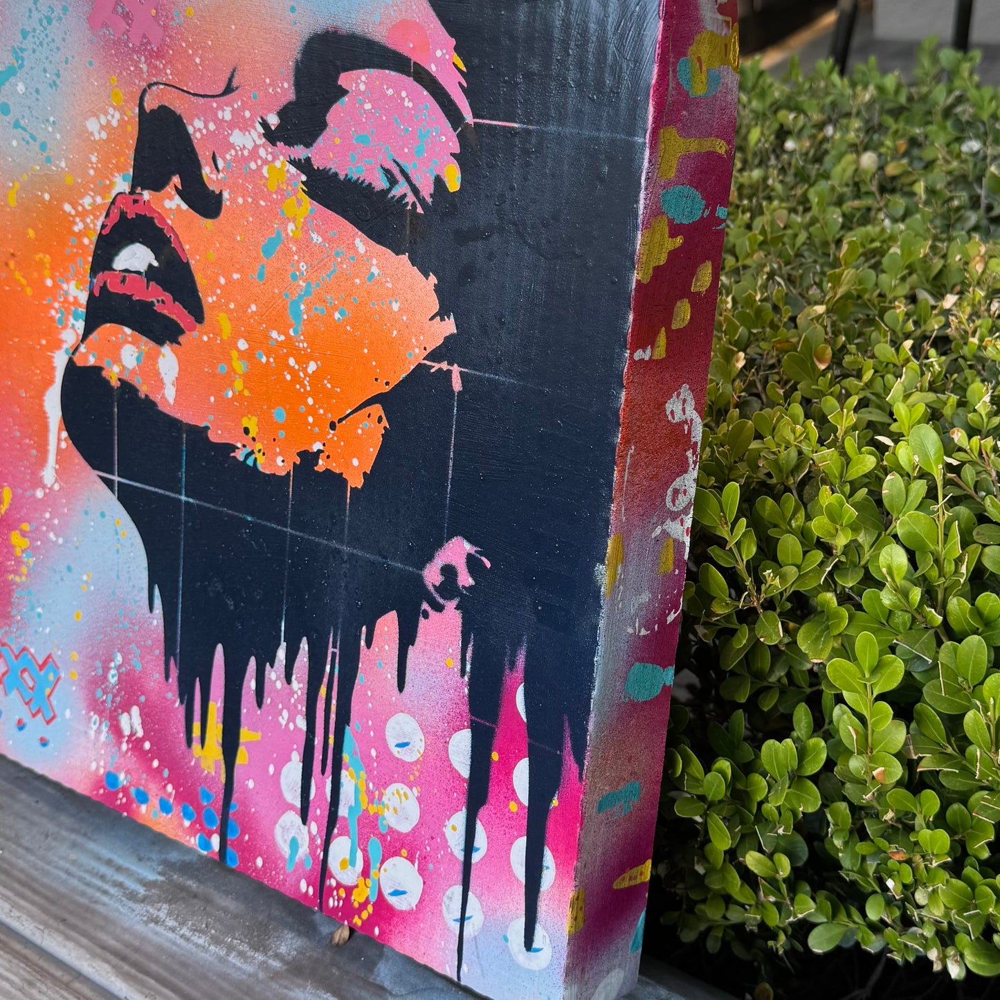 Upcycled Pizza Box Art | Vampire Pop Art Wall Decor | One-of-a-Kind Mixed Media ArtworK