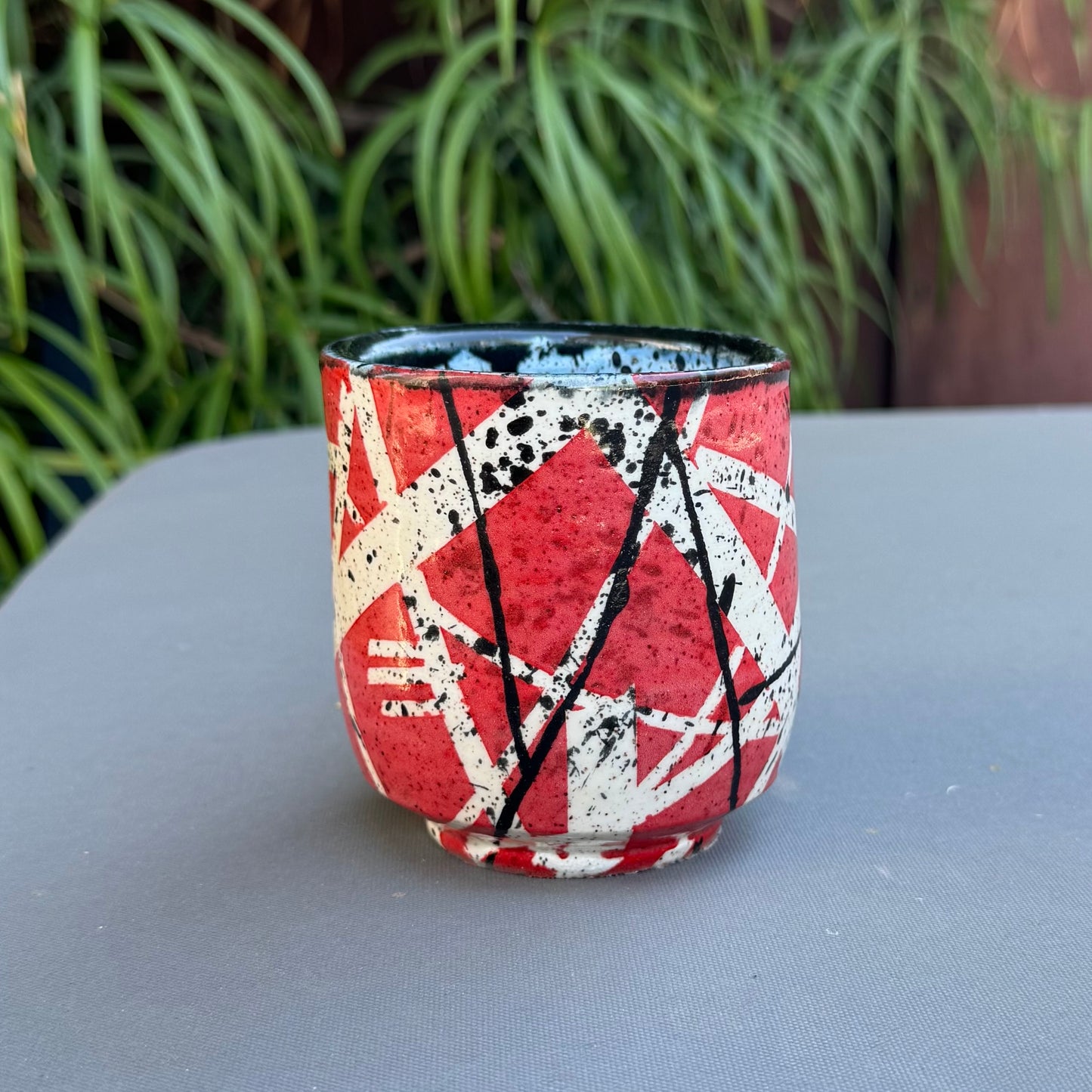 EVH Inspired Tumbler | Red White Black Striped Design